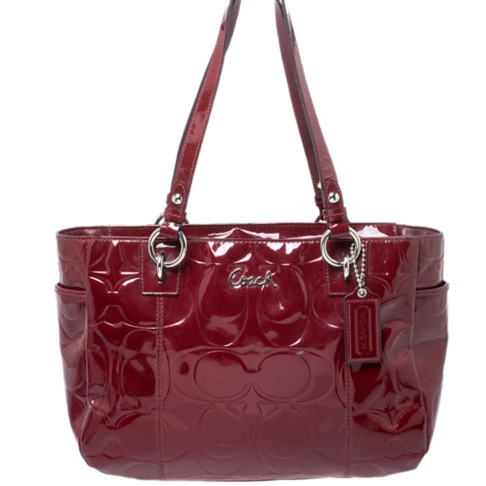Coach Red Patent Leather Shoulder Bag